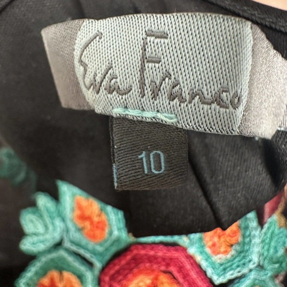 Anthropologie Eva Franco Saskia Embroidered Dress Black Colorful size 10 - Picture 10 of 10